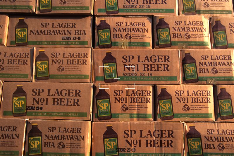 Papua New Guinea Crates of South Pacific Lager Beer PG0074.tif