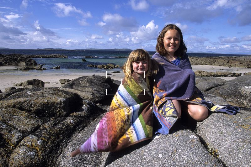Ireland | Towel-Wrapped Girls on Irish Beach | IE-0146.tif